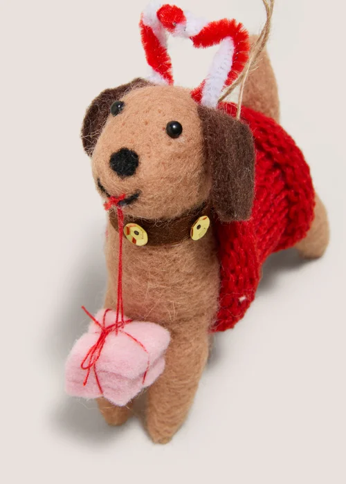 Joyful Felt Dog Tree Decoration Image 2