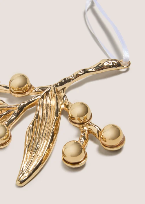 Winter Poem Gold Mistletoe Tree Decoration Image 2
