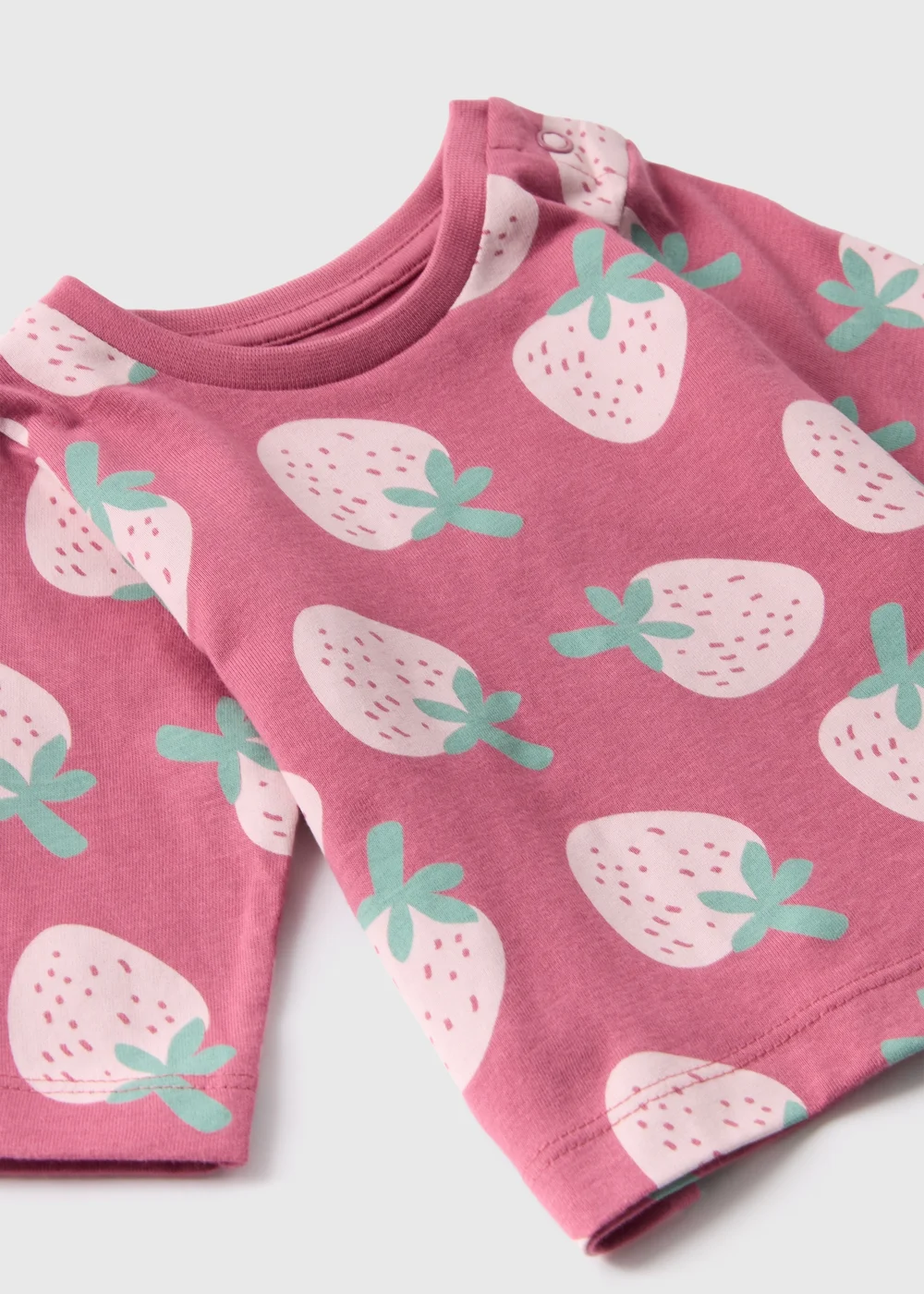 Baby Pink Strawberry Print T-Shirt (Newborn-23mths) - 0-3 months Image 2