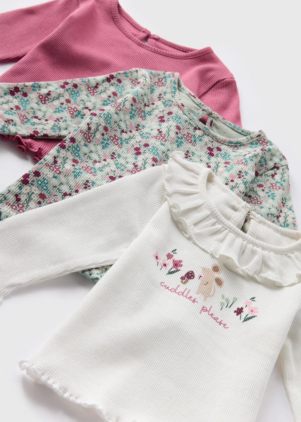 3 Pack Baby White Floral T-Shirts (Newborn-23mths) - 0-3 months Image 2