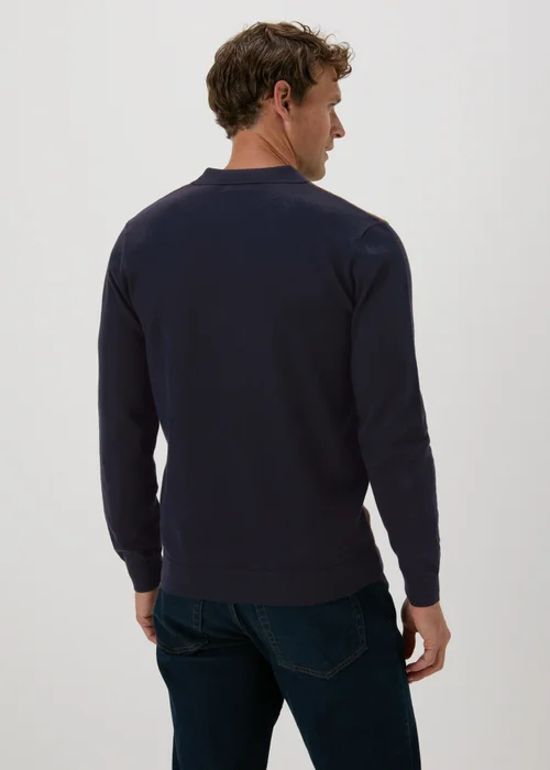 Rust Textured Knit Polo Shirt - S Image 2
