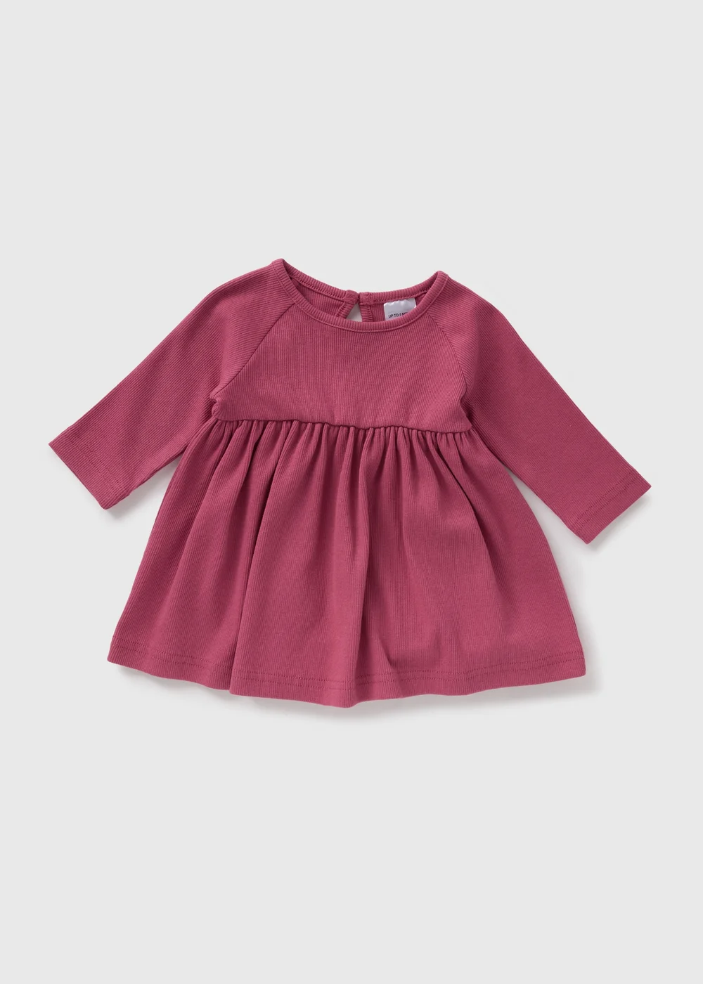 Baby Burgundy Ribbed Dress (Newborn-23mths) - Newborn Image 1