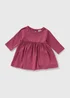 Baby Burgundy Ribbed Dress (Newborn-23mths) - Newborn Image 1