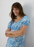 Blue Frill Hem Square Neck Midi Dress - Size 8 Image 3