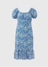 Blue Frill Hem Square Neck Midi Dress - Size 8 Image 5
