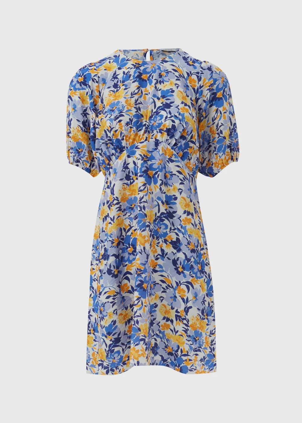 Purple Floral Mini Tea Dress - 8 Image 5