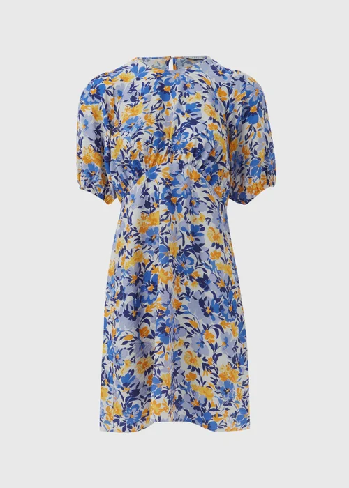 Purple Floral Mini Tea Dress - 8 Image 5