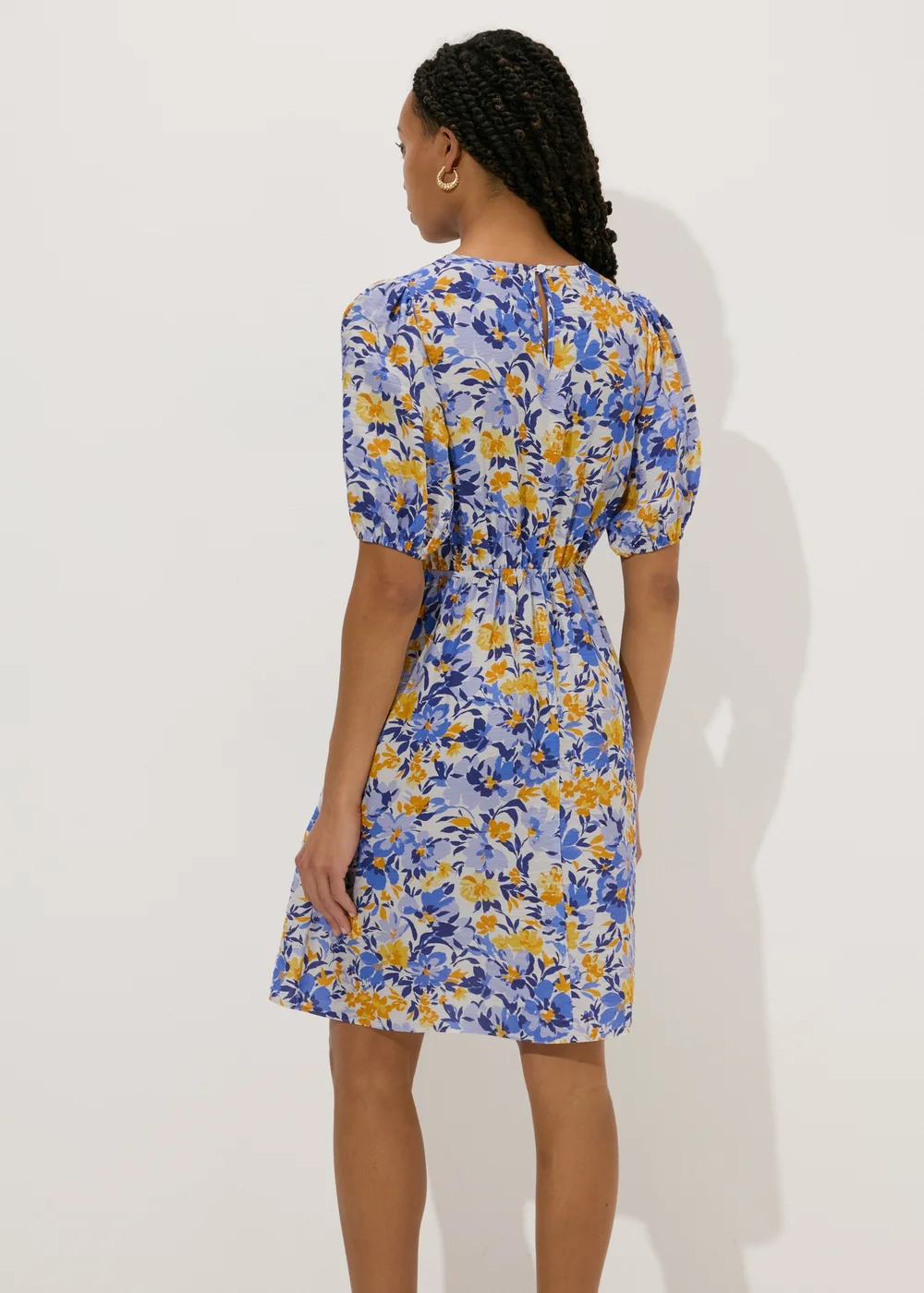Purple Floral Mini Tea Dress - 8 Image 2