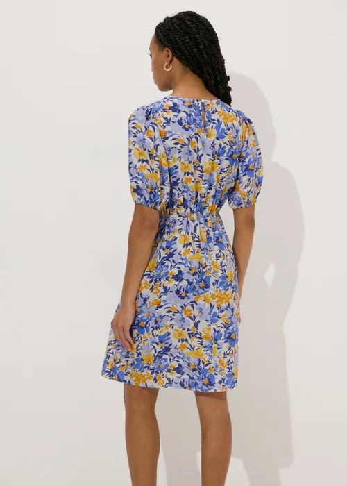 Purple Floral Mini Tea Dress - 8 Image 2