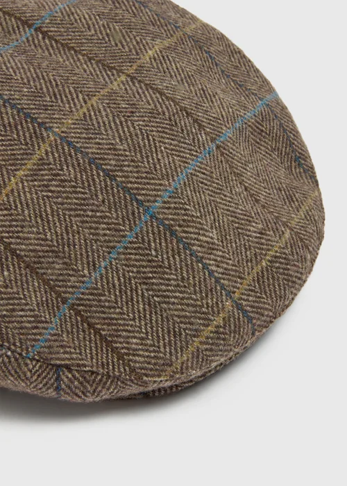 Brown Herringbone Flat Cap - S/M Image 2