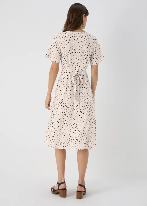 Cream Spot Print Midi Dress - Size 8 Image 2