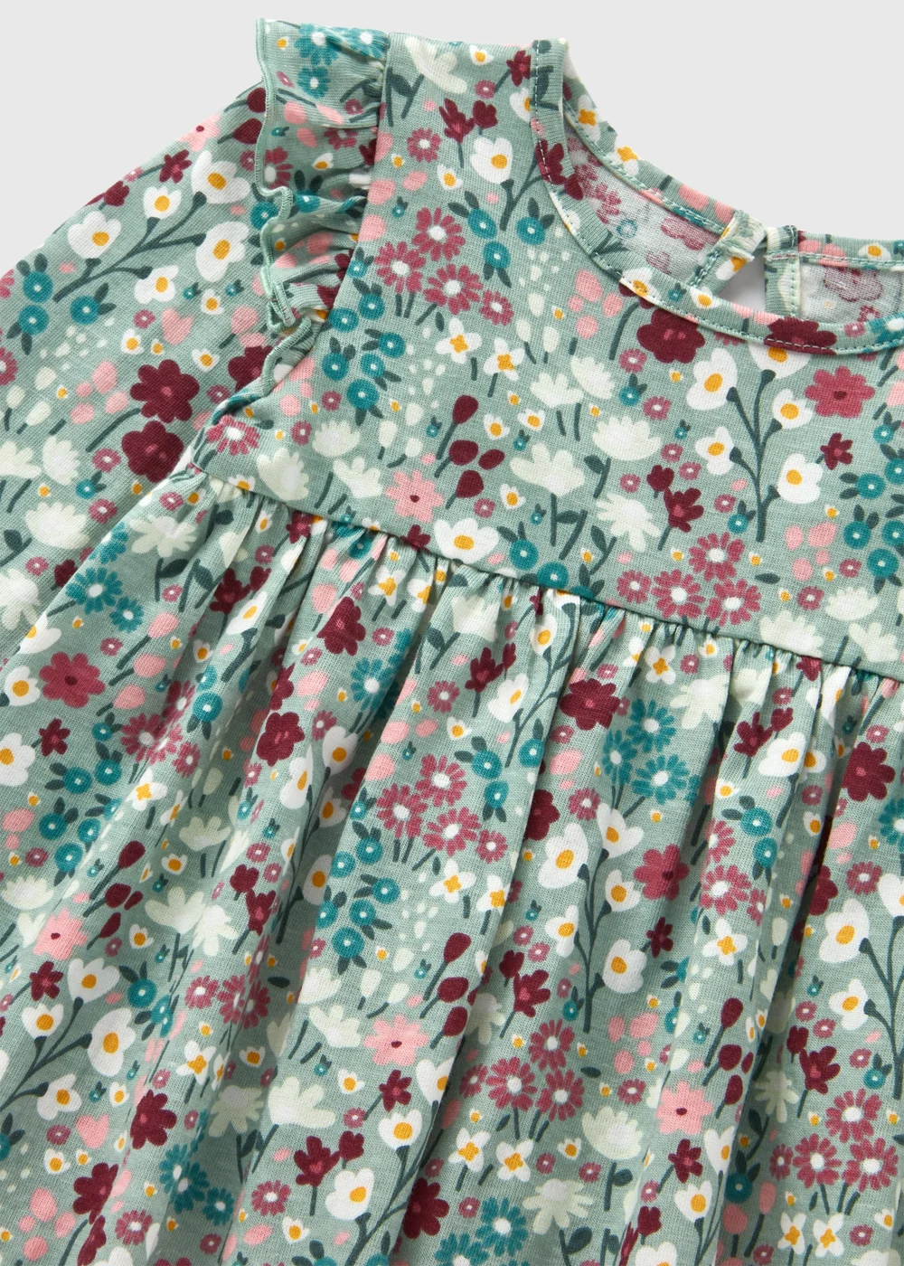 Baby Multicolour Floral Frill Dress (Newborn-23mths) - 0-3 months Image 2