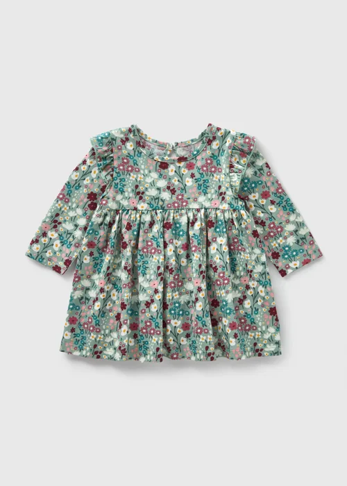 Baby Multicolour Floral Frill Dress (Newborn-23mths) - 0-3 months Image 1