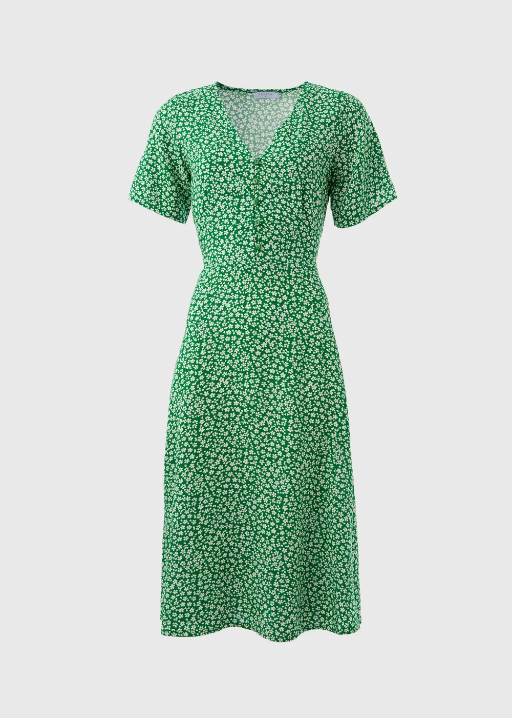 Green Spot Print Midi Dress - 8 Image 5