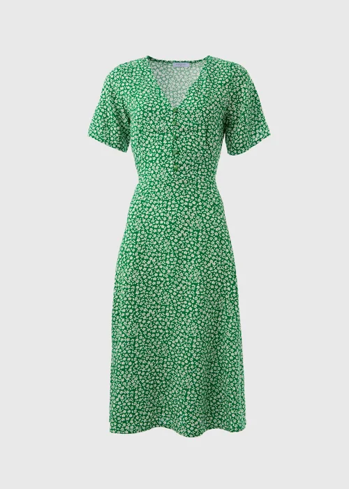 Green Spot Print Midi Dress - 8 Image 5