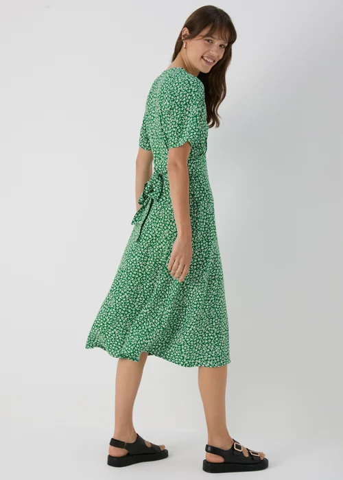 Green Spot Print Midi Dress - 8 Image 2