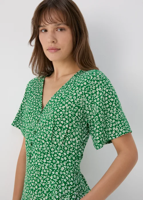 Green Spot Print Midi Dress - 8 Image 3