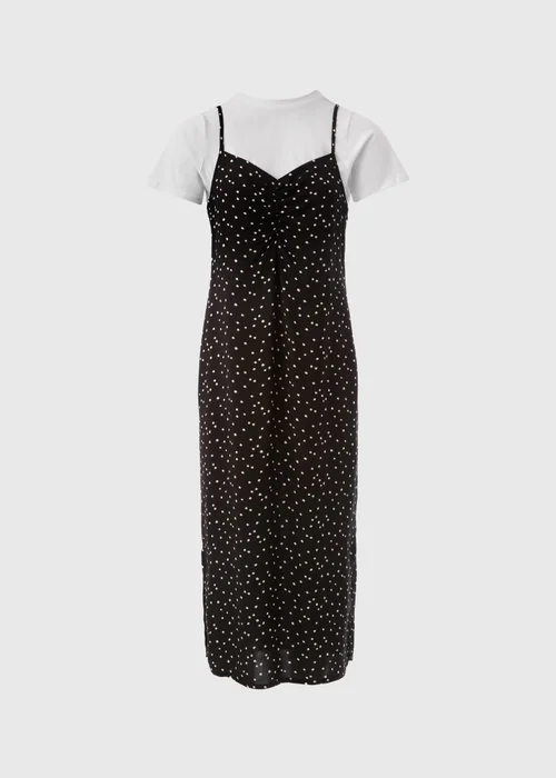 Black 2 in 1 Midi Cami Dress - Size 8 Image 5