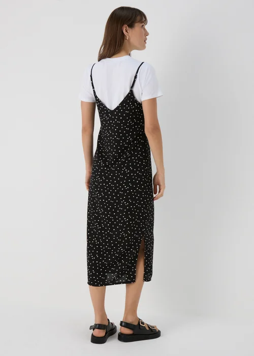 Black 2 in 1 Midi Cami Dress - Size 8 Image 2