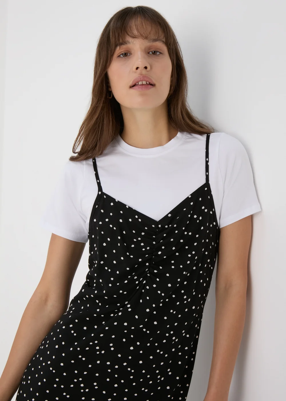 Black 2 in 1 Midi Cami Dress - Size 8 Image 3