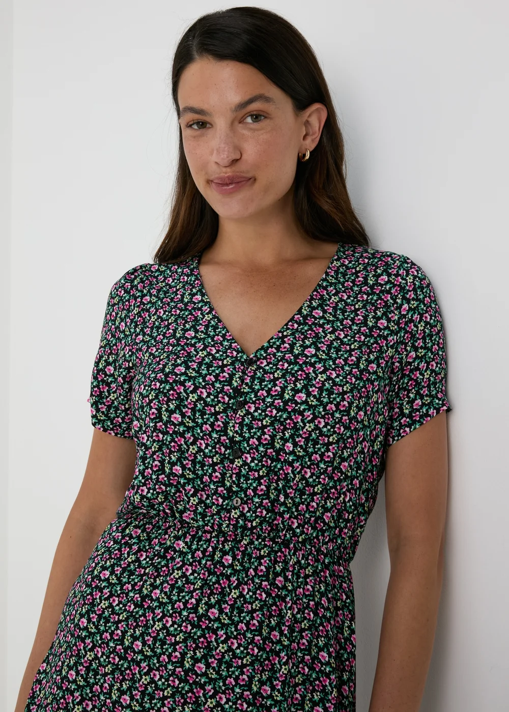 Multicoloured Floral Midi Dress - Size 8 Image 3