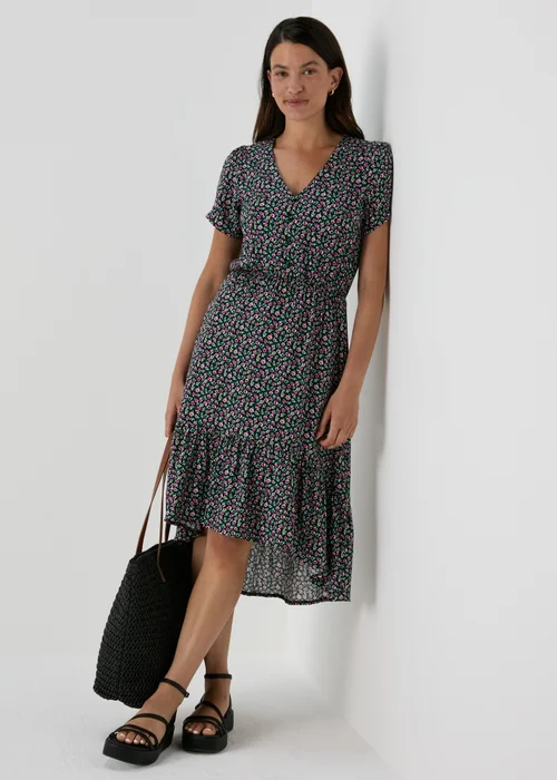 Multicoloured Floral Midi Dress - Size 8 Image 1