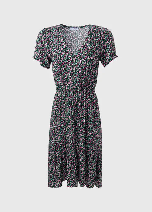 Multicoloured Floral Midi Dress - Size 8 Image 5