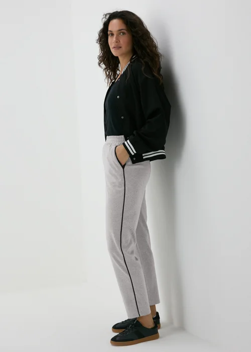Grey Textured Tapered Joggers - Size 8 Image 4
