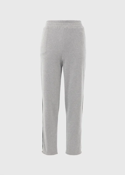 Grey Textured Tapered Joggers - Size 8 Image 5