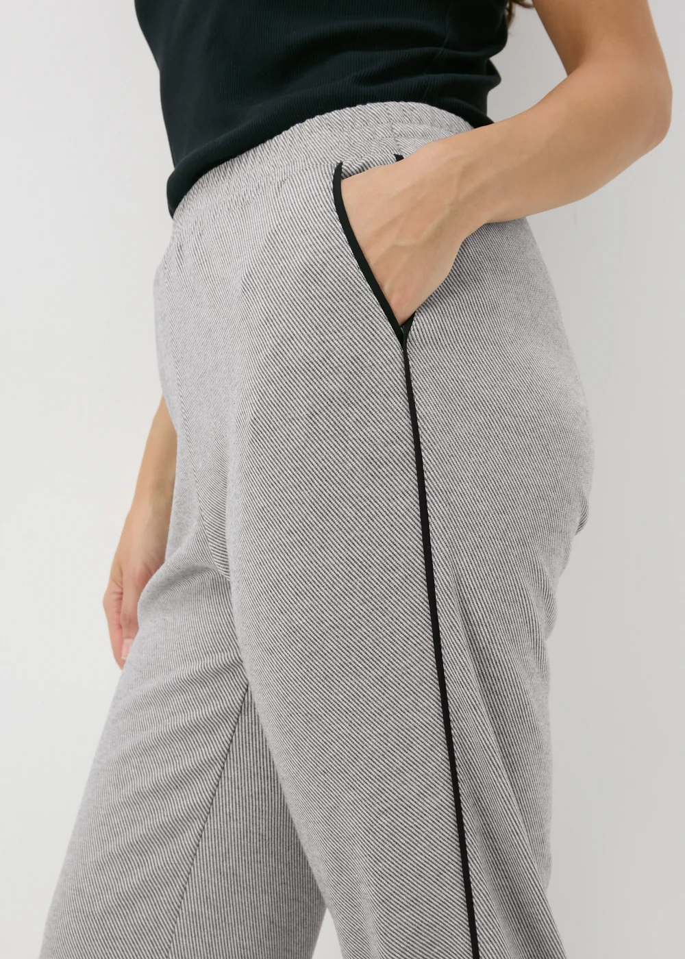 Grey Textured Tapered Joggers - Size 8 Image 3