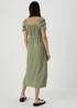 Green Tie Front Textured Midi Dress - Size 8 Image 2
