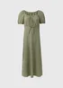 Green Tie Front Textured Midi Dress - Size 8 Image 5