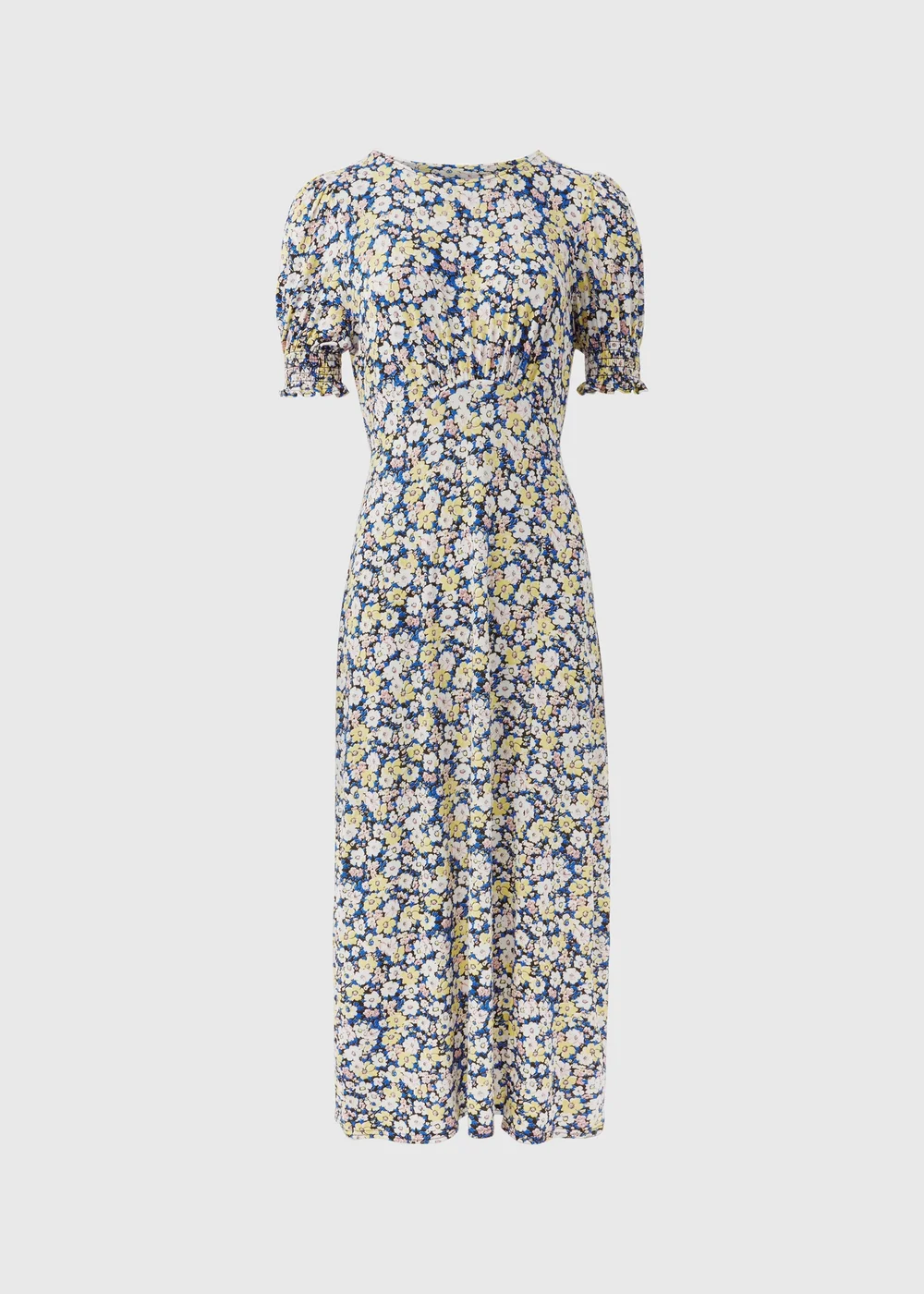 Multicolour Shirred Cuff Jersey Midi Dress - Size 8 Image 5