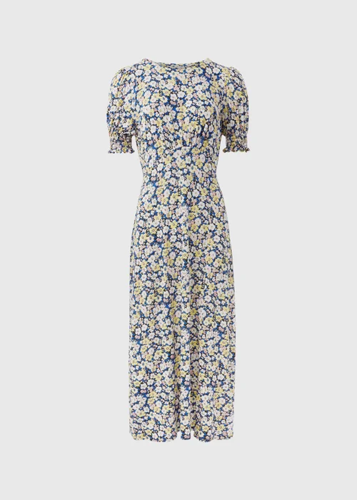 Multicolour Shirred Cuff Jersey Midi Dress - Size 8 Image 5