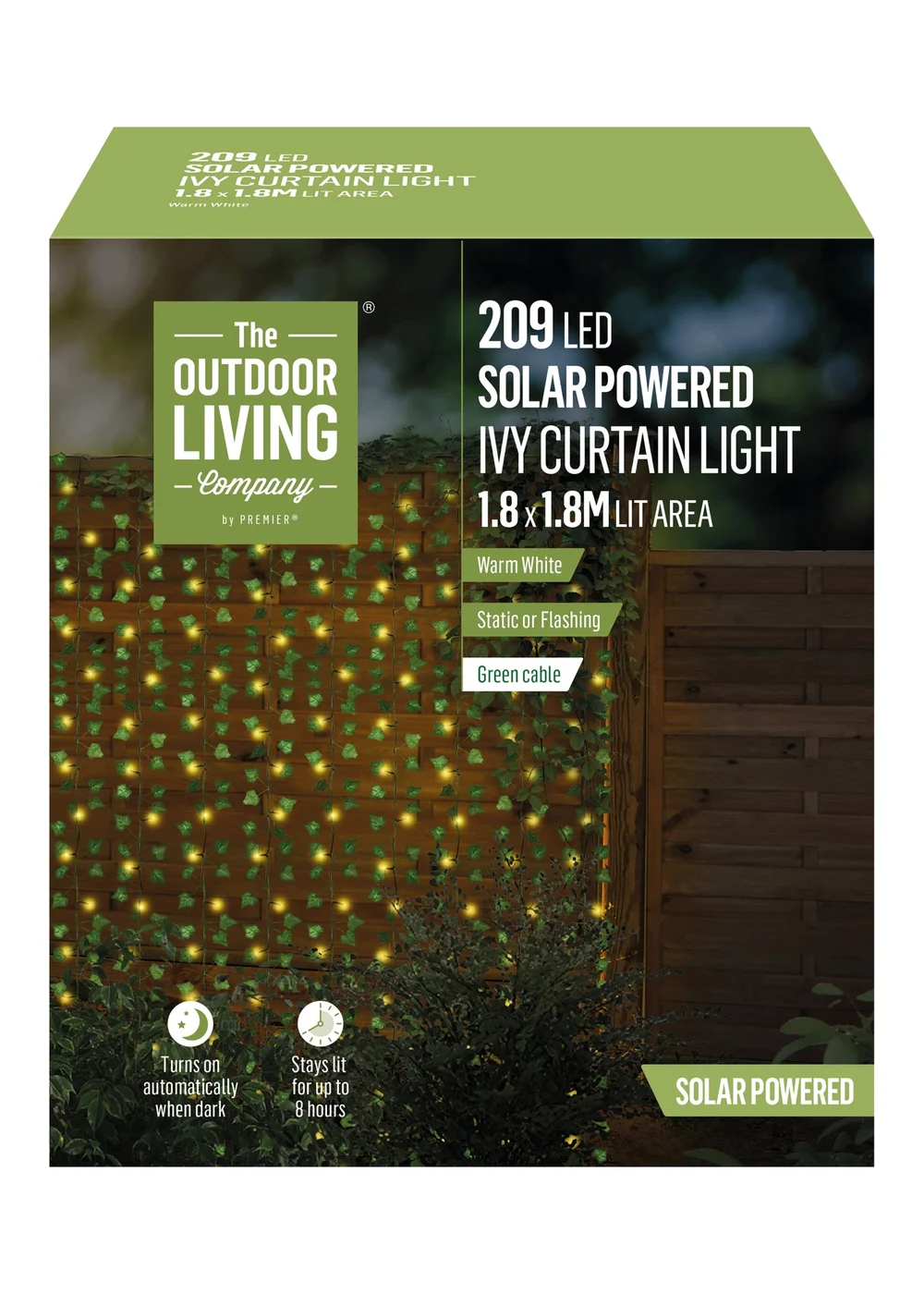 Premier Decorations 209 Solar Powered LED Ivy Curtain Light - No Size Image 3