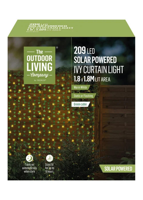 Premier Decorations 209 Solar Powered LED Ivy Curtain Light - No Size Image 3