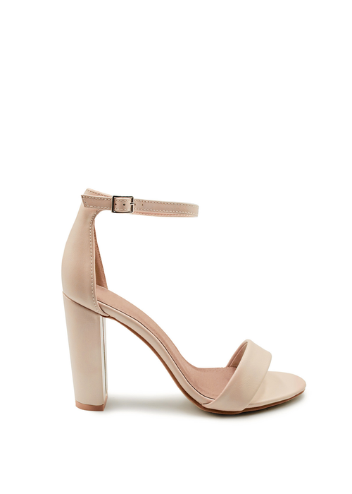 Where's That From Nude Pu Skye Strappy Block Heels - 3 Image 1