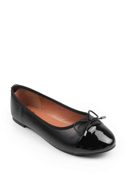 Where's That From Black Janice Ballerina Flats With Bow Detail - Size 7 Image 1