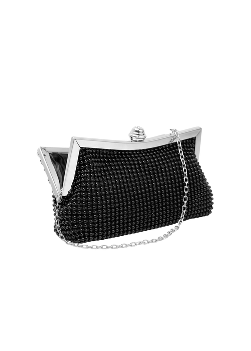 Where's That From Black Caroline Crystal Embellished Evening Clutch Bag - One Size Image 2