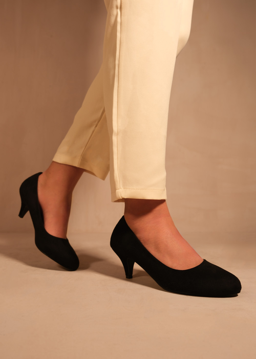 Where's That From Black Pu Shea Low Heel Court Pumps - 3 Image 2