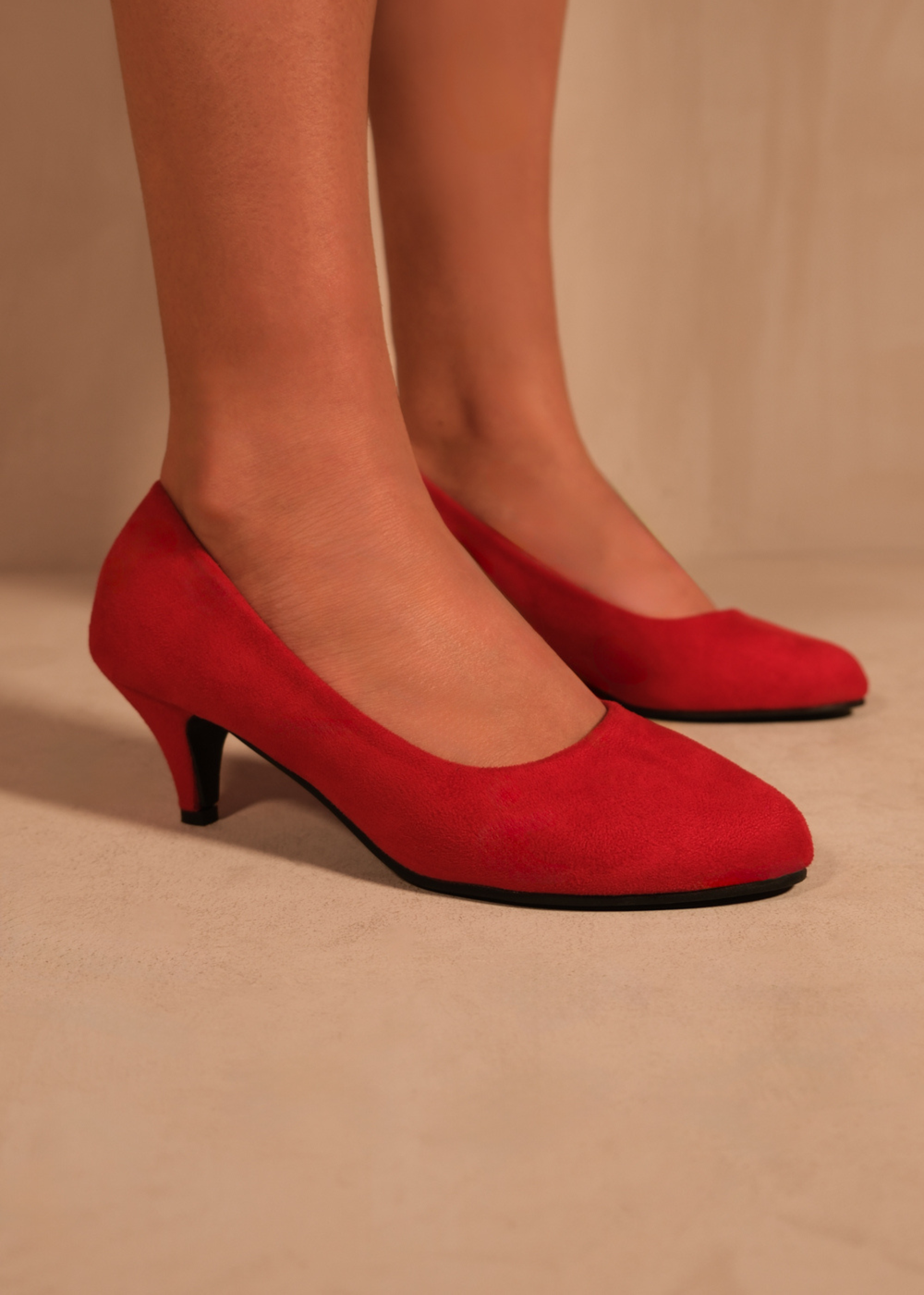 Where's That From Red Pu Shea Low Heel Court Pumps - 3 Image 3