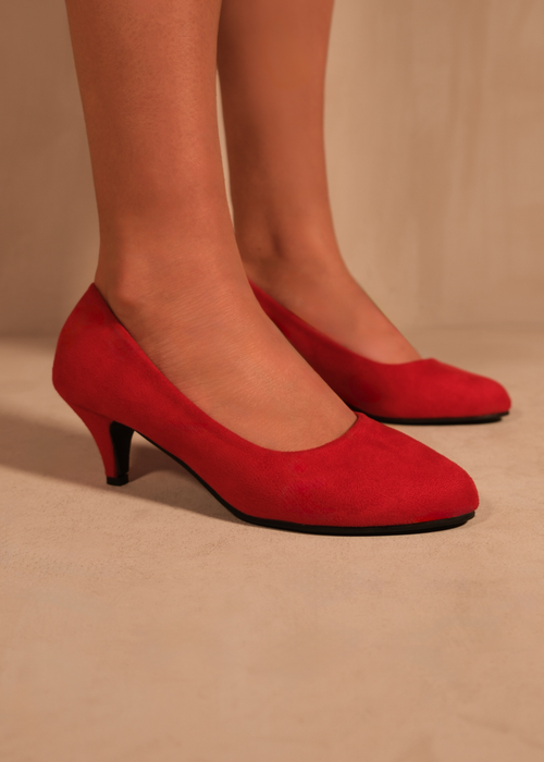 Where's That From Red Pu Shea Low Heel Court Pumps - 3 Image 3