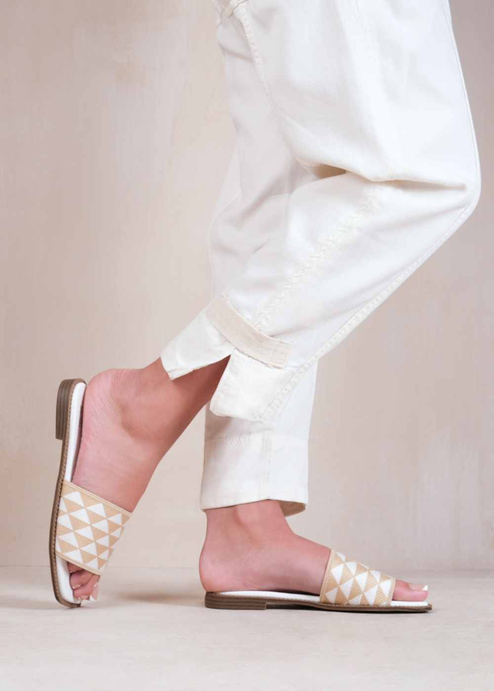Where's That From Cream Pu Sycamore Flat Sandals - 3 Image 3