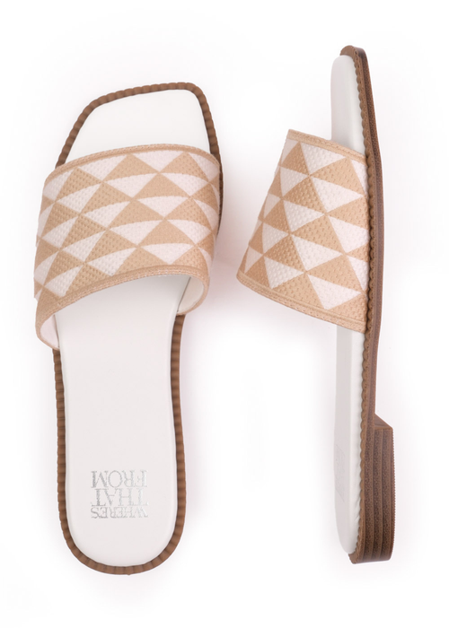 Where's That From Cream Pu Sycamore Flat Sandals - 3 Image 1