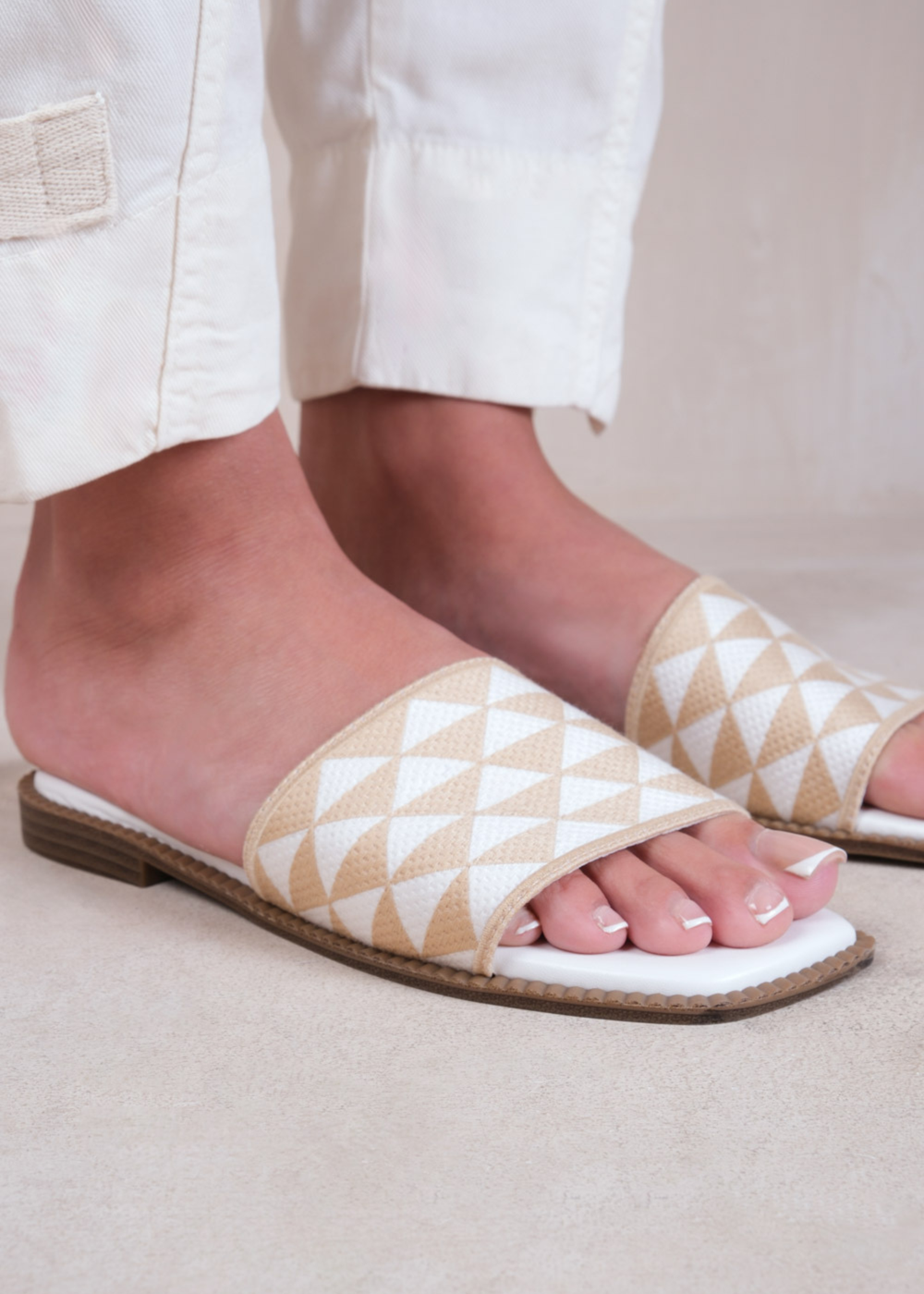Where's That From Cream Pu Sycamore Flat Sandals - 3 Image 2