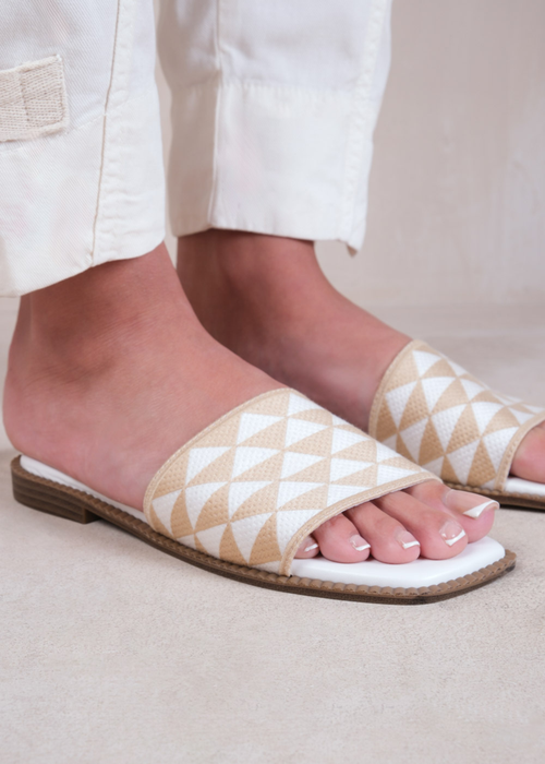 Where's That From Cream Pu Sycamore Flat Sandals - 3 Image 2