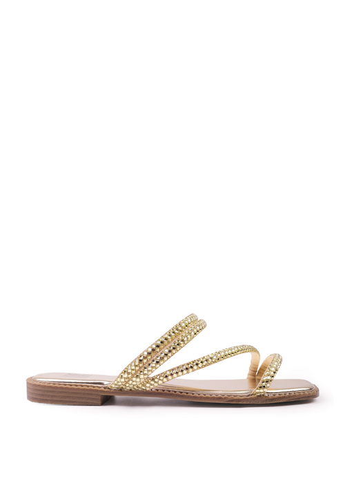 Where's That From Gold Dream Strappy Flat Sandals - 3 Image 1