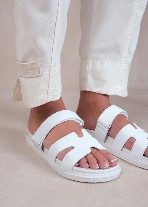Where's That From White Pu Adagio Strappy Sandals - 4 Image 3