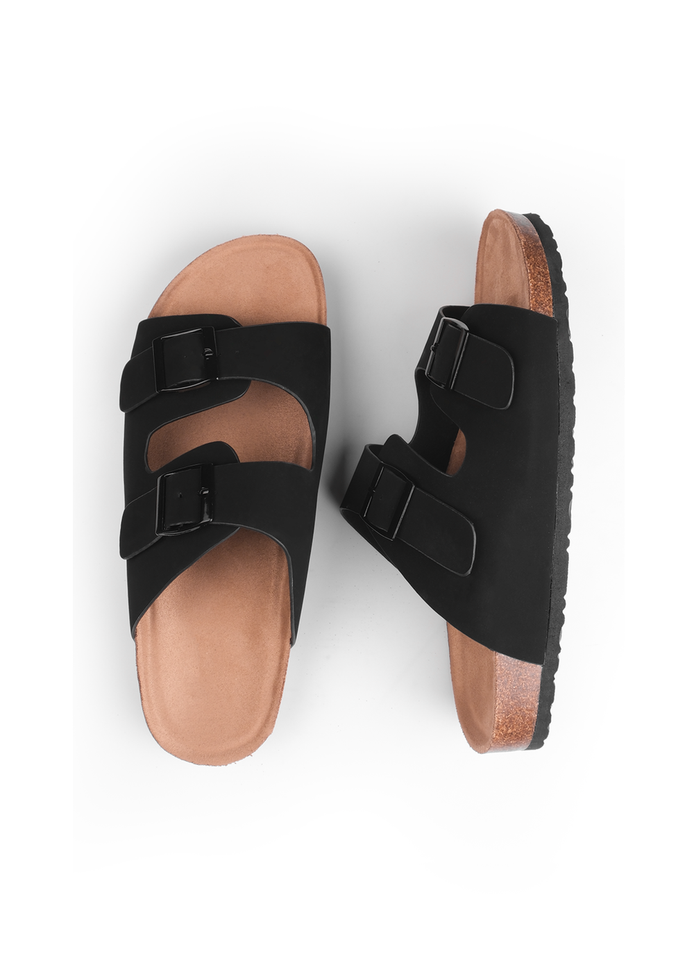 Where's That From Black Nubuck Willow Flat Sandals - 3 Image 1