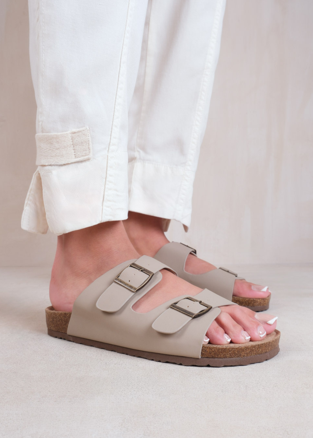 Where's That From Camel Nubuck Willow Flat Sandals - 3 Image 2
